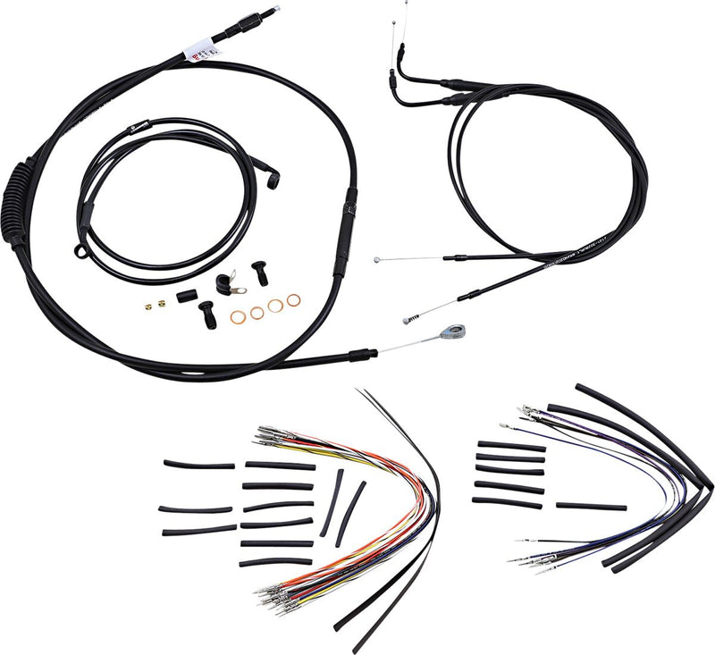 Burly Brand 18 Inch Apehanger Cable/Line Kit in Black For 2000-2006 FLST Without ABS Models