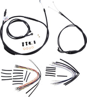 Burly Brand 18 Inch Apehanger Cable/Line Kit in Black For 2000-2006 FXST Without ABS Models