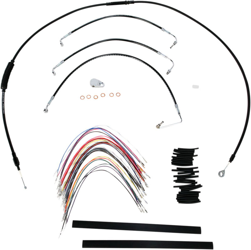 Burly Brand 13 Inch Apehanger Cable/Line Kit in Black For 2008-2013 FLHX, FLHT/C/U (Excluding ABS) Models