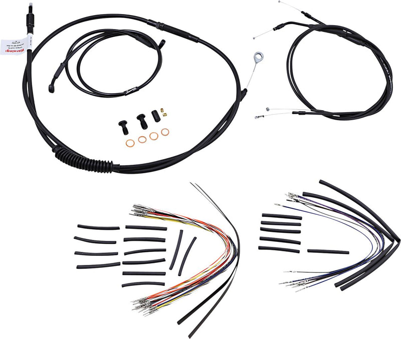 Burly Brand 12 Inch Apehanger Cable/Line Kit in Black For 1996-2005 Dyna Single Disc