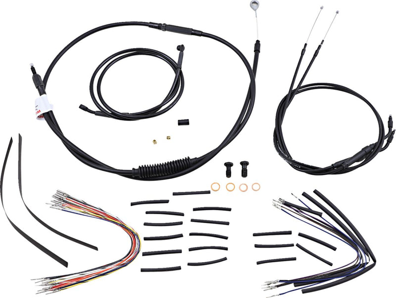 Burly Brand 12 Inch Apehanger Cable/Line Kit in Black For Dyna Single Disc