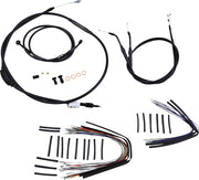 Burly Brand 12 Inch Apehanger Cable/Line Kit in Black For 2007-2011 Dyna Non ABS Single Disc