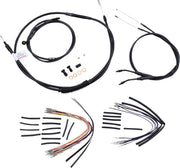 Burly Brand 14 Inch Apehanger Cable/Line Kit in Black For Dyna Without ABS Models