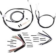 Burly Brand 16 Inch Apehanger Cable/Line Kit in Black For 1996-2005 Dyna Without ABS Models
