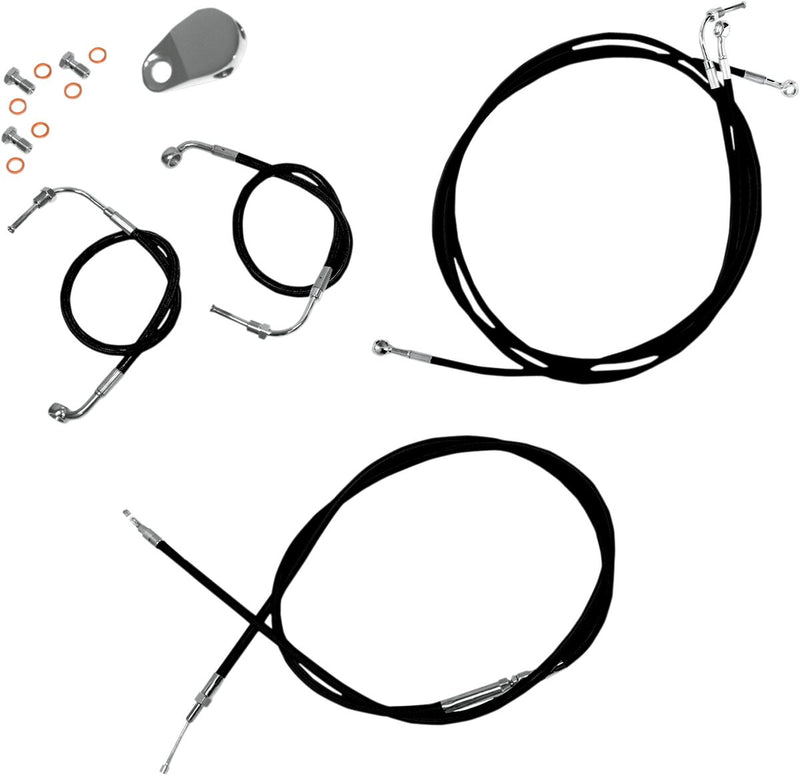 Standard Black Vinyl Braided Handlebar Cable/Brake Line Kit Touring Natural