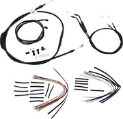 Burly Brand 14 Inch Apehanger Cable/Line Kit in Black For FXDWG Without ABS Models