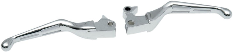 Drag Specialties Chrome Slotted Wide Blade Lever Set for 2004-2013 Harley-Davidson Sportster Motorcycles