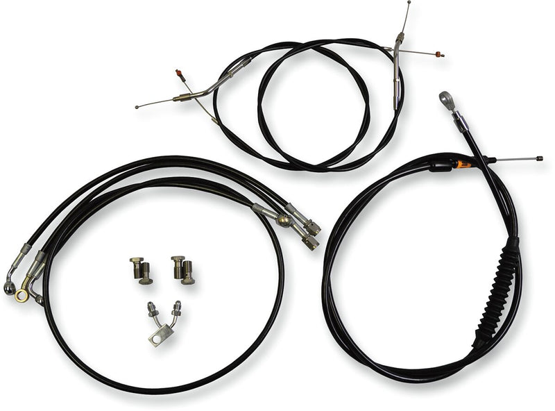 Standard Black Vinyl Braided Handlebar Cable/Brake Line Kit Softail Natural #LA-8150KT-13B