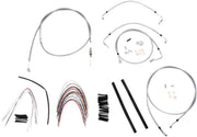 Burly Brand 16 Inch Apehanger Cable/Line Kit in Stainless Steel For 2008-2013 FLHR/C & FLTR/U/X With ABS Models