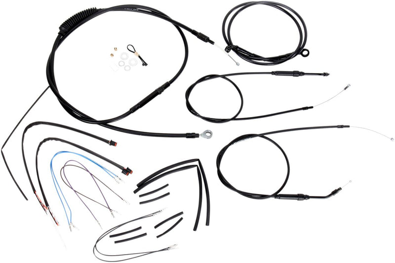 Burly Brand 12 Inch Apehanger Cable/Line Kit in Black For 2012-2013 FXD Dyna Non ABS Single Disc
