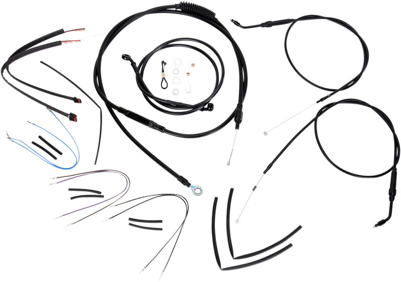 Burly Brand 14 Inch Apehanger Cable/Line Kit in Black For 2012-2013 FXD (Excluding FatBob) Without ABS Models