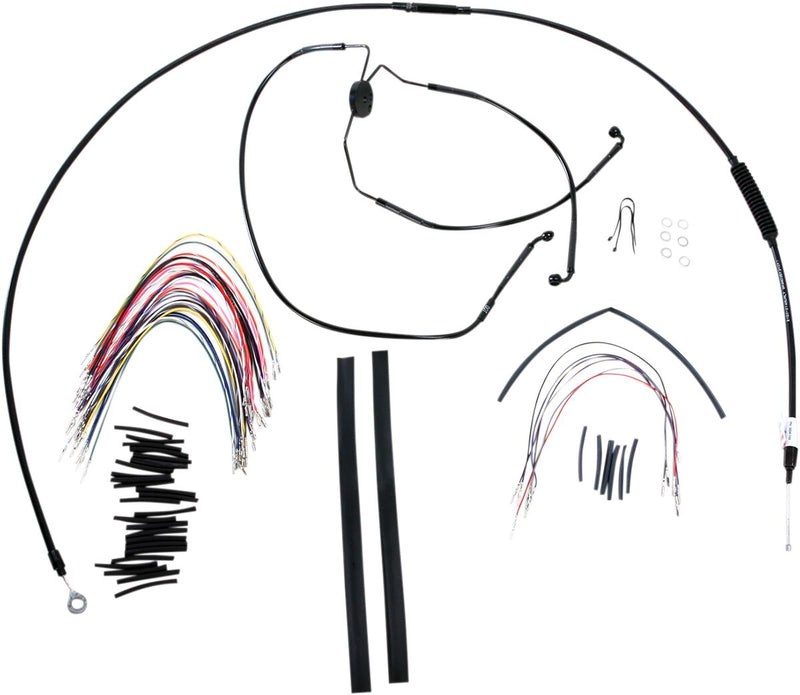 Burly Brand 15 Inch Apehanger Cable/Line Kit in Black For 2008-2013 FLHX, FLHT/C/U Without ABS Models