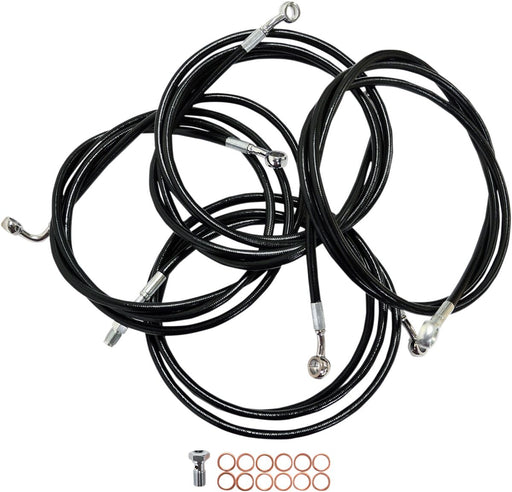 Standard Black Vinyl Braided Handlebar Cable/Brake Line Kit Touring Natural