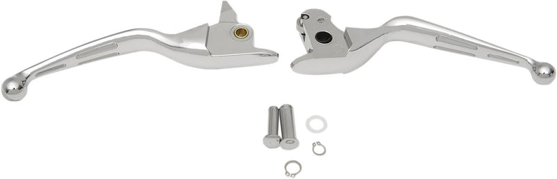 Drag Specialties Chrome Slotted Wide Blade Lever Set for 2014-2016 Harley-Davidson Touring Motorcycles