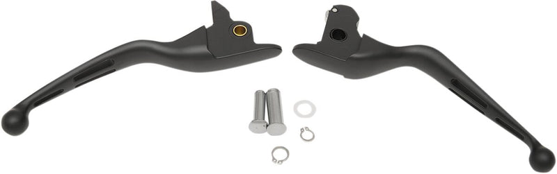 Drag Specialties Matte Black Slotted Wide Blade Lever Set for 2014-2016 Harley-Davidson Touring Motorcycles