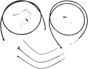Burly Brand Complete Black Vinyl Handlebar Cable/Brake Line Kit for Ape Hanger Handlebars #B30-1115