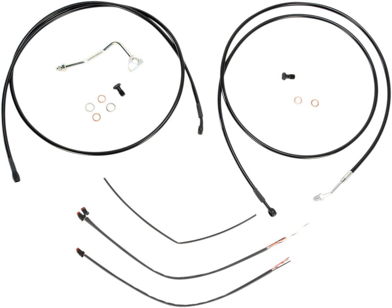 Burly Brand Complete Black Vinyl Handlebar Cable/Brake Line Kit for Ape Hanger Handlebars #B30-1115