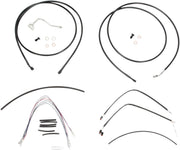 Burly Brand Complete Black Vinyl Handlebar Cable/Brake Line Kit for Ape Hanger Handlebars #B30-1116