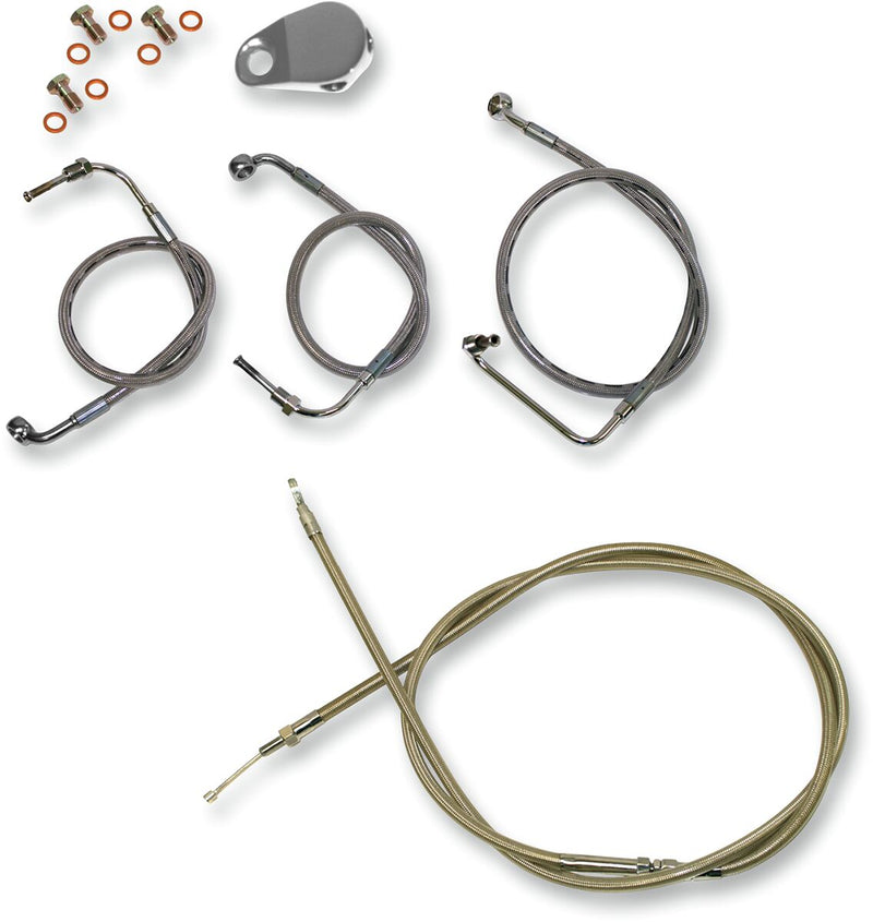 Standard Stainless Braided Handlebar Cable/Brake Line Kit Touring
