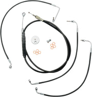 Standard Black Vinyl Braided Handlebar Cable/Brake Line Kit Touring