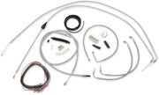 Complete Stainless Braided Handlebar Cable/Brake Line Kit Touring Clear-Coated| Natural #LA-8006KT2B-16