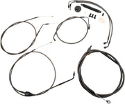 Standard Midnight Braided Handlebar Cable/Brake Line Kit Classic, Touring Black| Clear-Coated