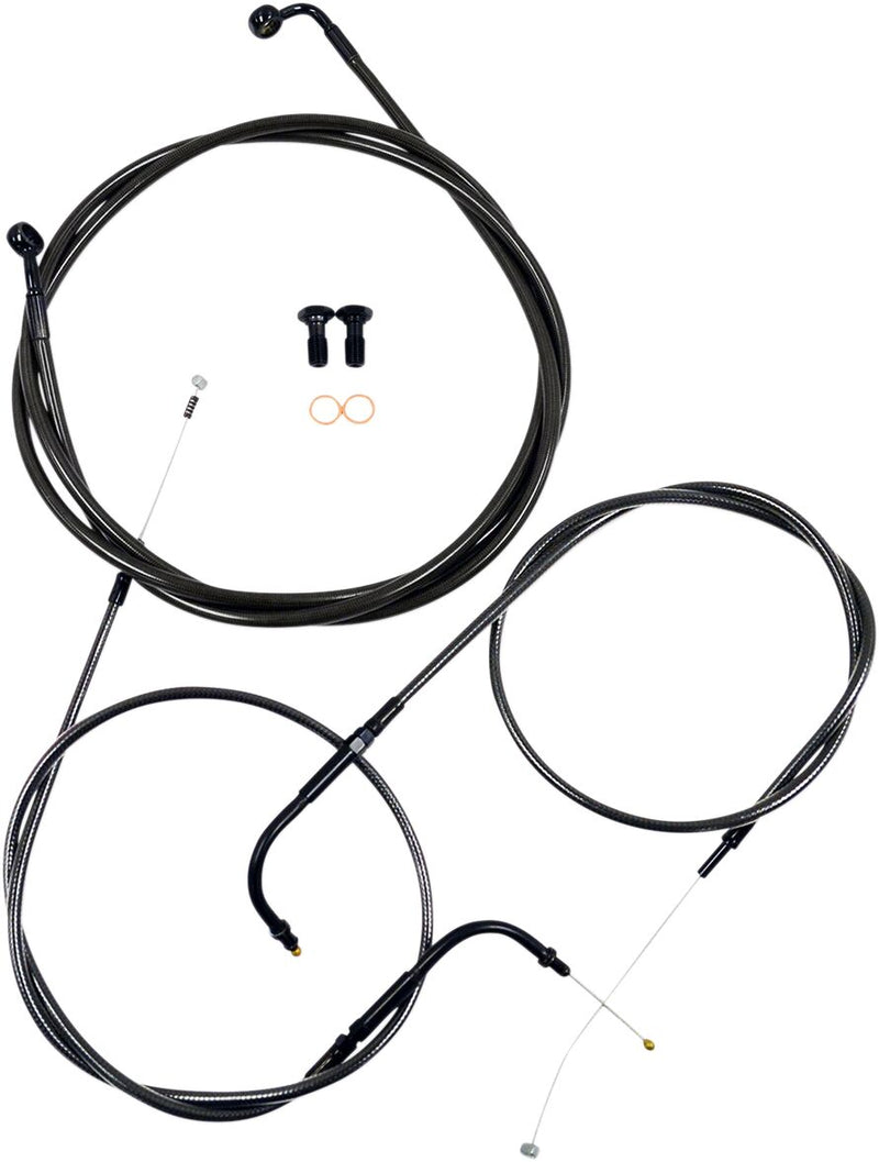 Standard Midnight Braided Handlebar Cable/Brake Line Kit Softail Black Fitment Harley-Davidson #LA-8110KT-16M