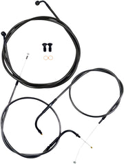 Standard Midnight Braided Handlebar Cable/Brake Line Kit Softail Black| Clear-Coated #LA-8100KT-16M