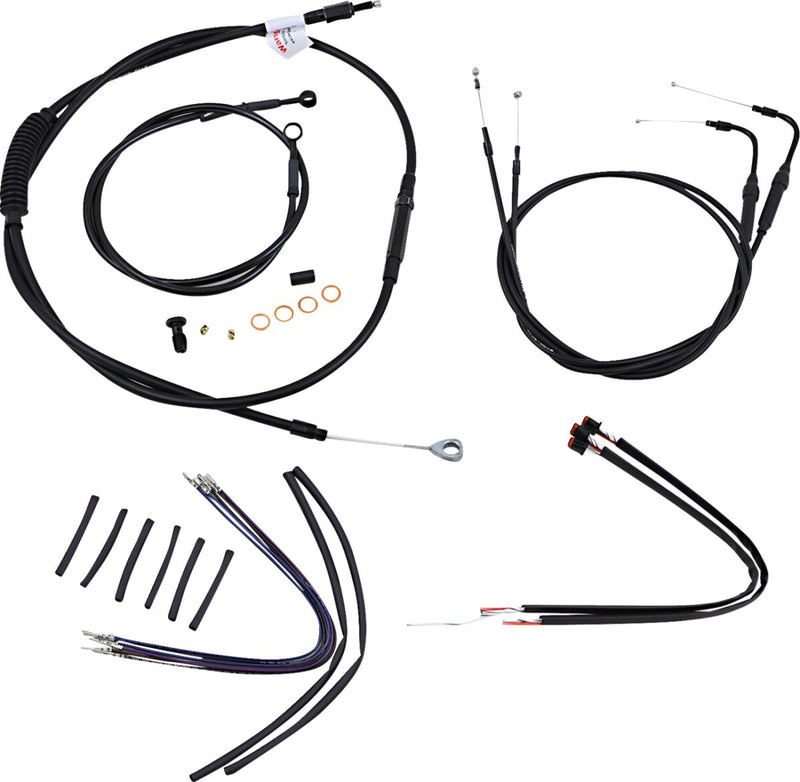 Burly Brand Complete Black Vinyl Handlebar Cable/Brake Line Kit for Ape Hanger Handlebars #B30-1125