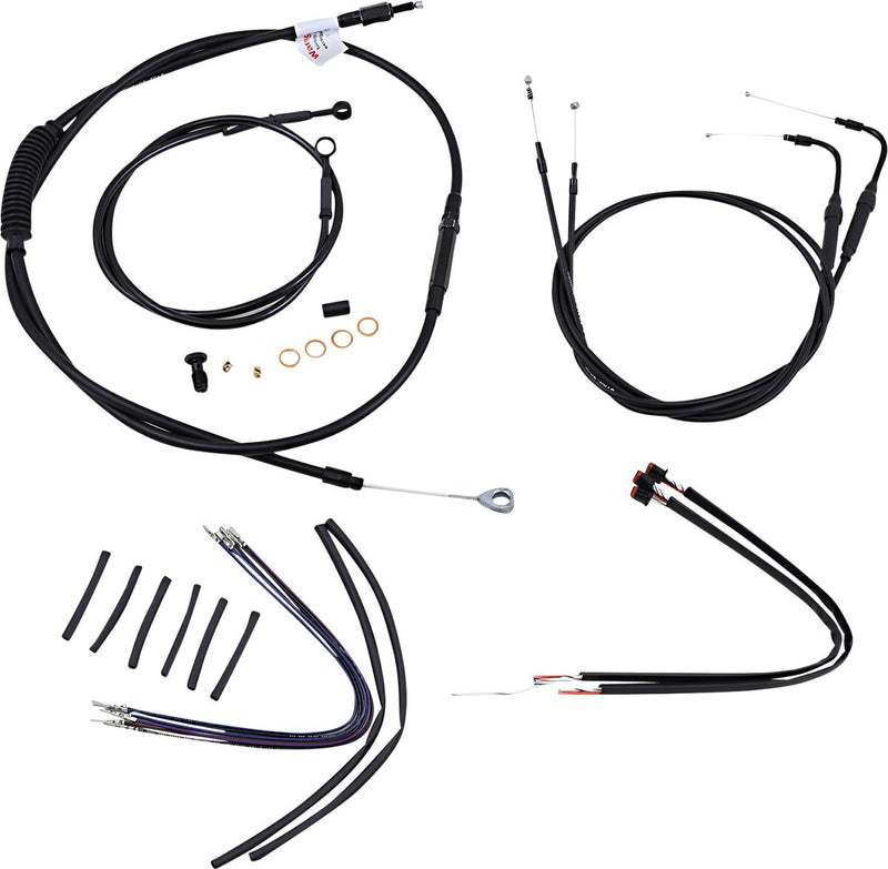Burly Brand Complete Black Vinyl Handlebar Cable/Brake Line Kit for Ape Hanger Handlebars #B30-1125