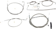 Standard Stainless Braided Handlebar Cable/Brake Line Kit Softail Clear-Coated| Natural Fitment Harley-Davidson