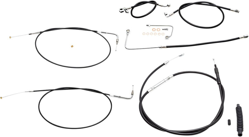 LA Choppers Standard Black Vinyl Handlebar Cable/Brake Line Kit Cable Kit Natural Alternate Length Braided Clutch Line