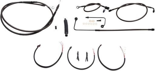 LA Choppers Complete Midnight Braided Handlebar Cable/Brake Line Kit Cable Kit Black Clear-Coated Alternate Length Clutch Line Black| Clear-Coated| Natural