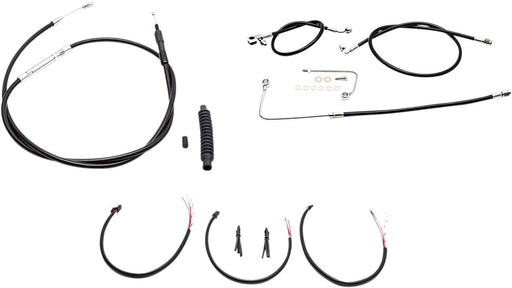 LA Choppers Complete Black Vinyl Braided Handlebar Cable/Brake Line Kit Cable Kit Clear-Coated Alternate Length Clutch Line Black| Clear-Coated| Natural