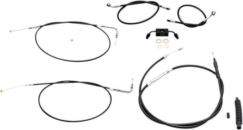 Standard Black Vinyl Braided Handlebar Cable/Brake Line Kit Dyna Natural