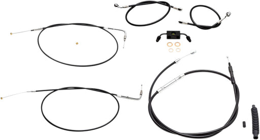 Standard Black Vinyl Braided Handlebar Cable/Brake Line Kit Dyna Natural