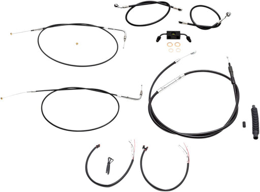 LA Choppers Complete Black Vinyl Braided Handlebar Cable/Brake Line Kit Cable Kit Clear-Coated Alternate Length Clutch Line Black| Clear-Coated| Natural