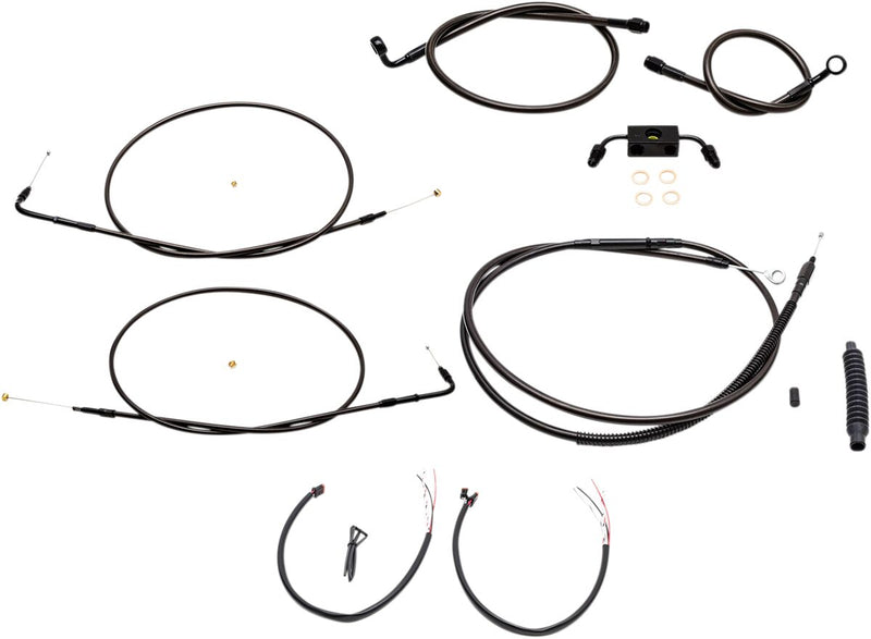 Complete Midnight Braided Handlebar Cable/Brake Line Kit Sportster #LA-8321KT2-16M