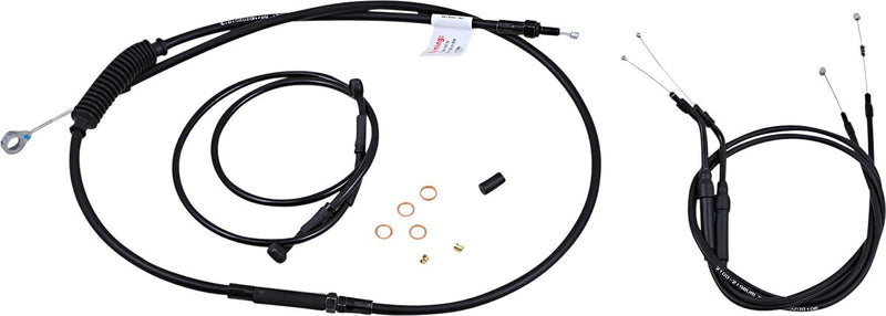 Burly Brand 10 Inch T-Bar Cable/Line Kit in Black For 2004-2006 XL Sportster Non ABS Single Disc