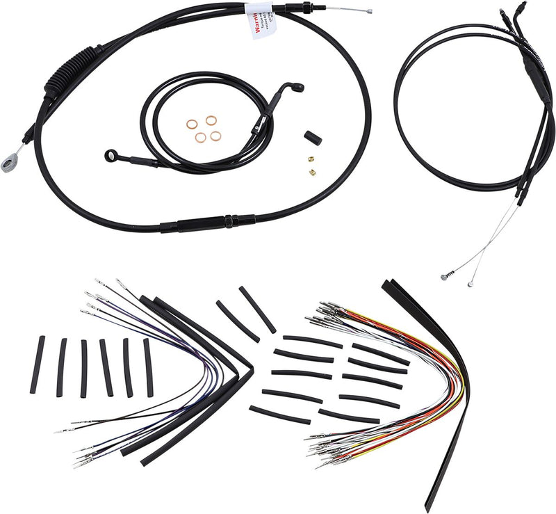 Burly Brand 12 Inch T-Bar Cable/Line Kit in Black For 2004-2006 XL Sportster