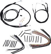 Burly Brand 12 Inch T-Bar Cable/Line Kit in Black For 2007-2013 Sportster Without ABS Single Disc