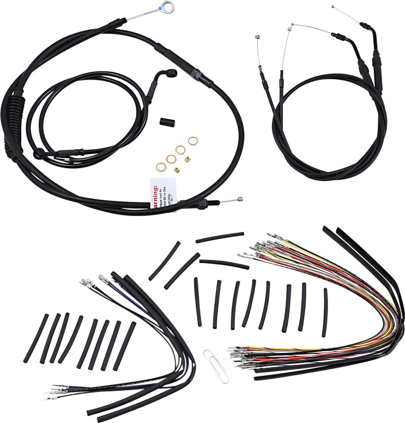 Burly Brand 12 Inch T-Bar Cable/Line Kit in Black For 2007-2013 Sportster Without ABS Single Disc