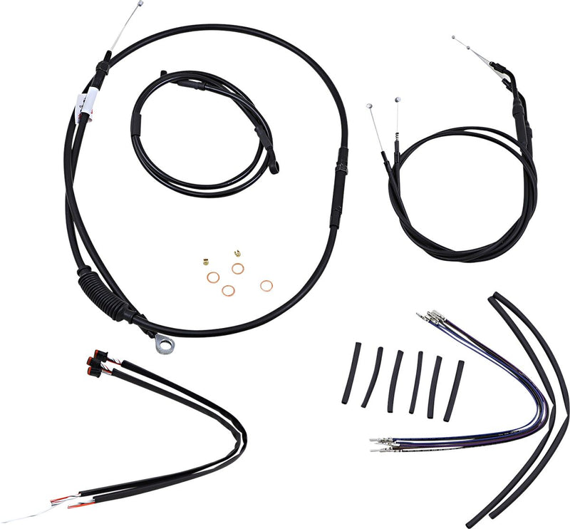 Burly Brand 12 Inch T-Bar Cable Kit in Black For 2014-2022 XL Sportster Single Disc Without ABS