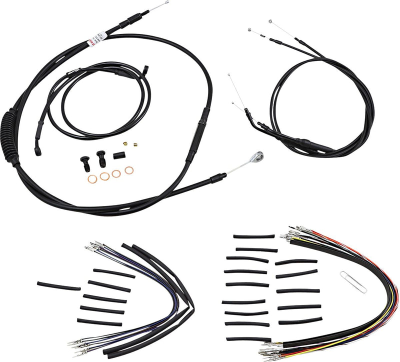 Burly Brand 14 Inch T-Bar Cable Kit in Black For 2007-2011 FXD Without ABS Models