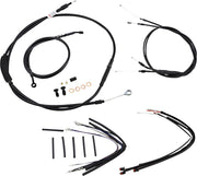 Burly Brand 14 Inch T-Bar Cable/Line Kit in Black For 2012-2017 Dyna Without ABS & Single Disc Models