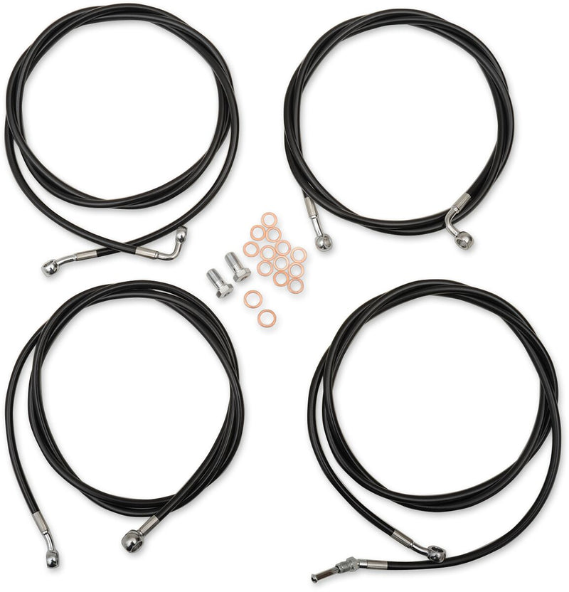 LA Choppers Standard Black Vinyl Handlebar Cable/Brake Line Kit Cable Kit Natural Alternate Length Braided Clutch Line