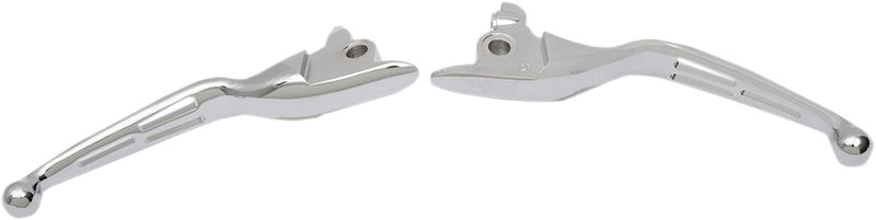 Drag Specialties Chrome Slotted Wide Blade Lever Set for 2017-2020 Harley-Davidson Touring and 2019-2020 Harley-Davidson Trike Motorcycles