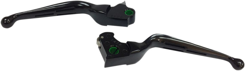 Drag Specialties Matte Black Slotted Wide Blade Lever Set for 2015-2016 Harley-Davidson Freewheeler - FLRT and 2014-2016 Harley-Davidson Tri Glide Ultra Classic - FLHTCUTG Motorcycles
