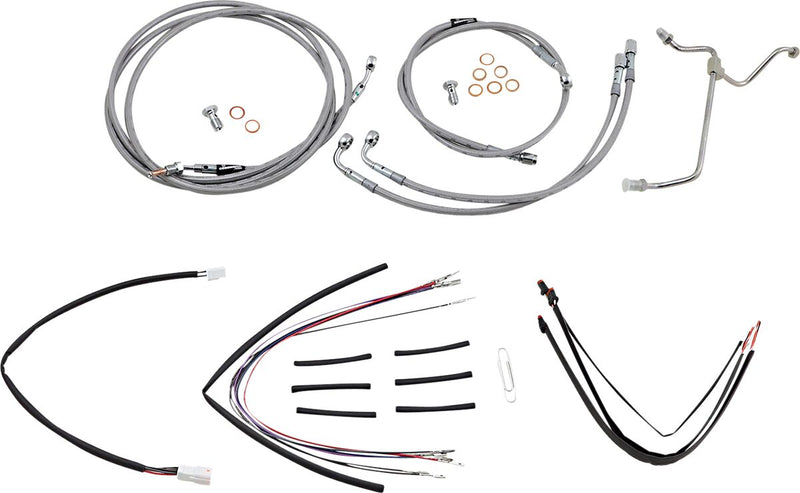 Burly Brand 18 Inch Apehanger Cable/Line Kit in Stainless Steel Braided For 2015-2016 FLTRX Without ABS Models