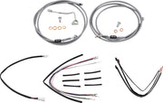 Burly Brand 18 Inch Apehanger Cable/Line Kit in Stainless Steel For FLTRU, 2015-2016 FLTRX/FLTRXS With ABS Models